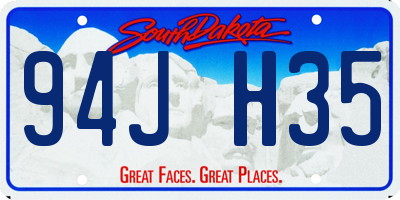 SD license plate 94JH35