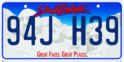 SD license plate 94JH39