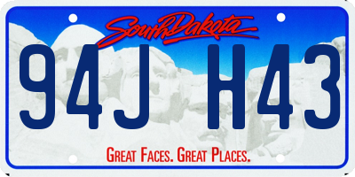 SD license plate 94JH43