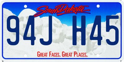 SD license plate 94JH45