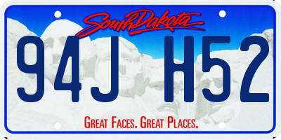 SD license plate 94JH52