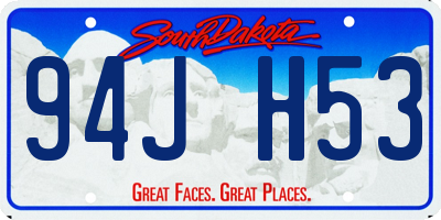 SD license plate 94JH53