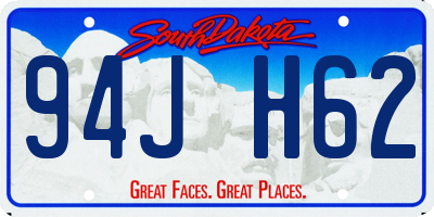 SD license plate 94JH62