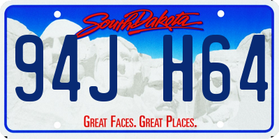 SD license plate 94JH64