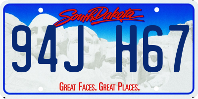 SD license plate 94JH67