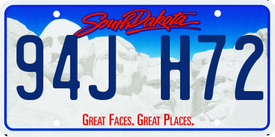 SD license plate 94JH72