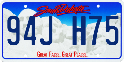 SD license plate 94JH75