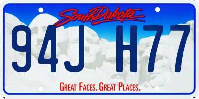 SD license plate 94JH77