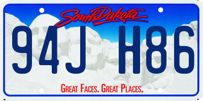 SD license plate 94JH86