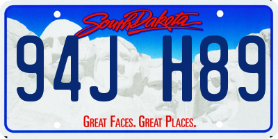 SD license plate 94JH89