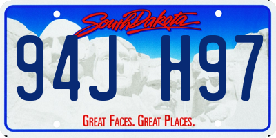 SD license plate 94JH97
