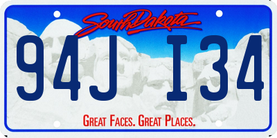 SD license plate 94JI34