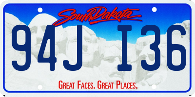 SD license plate 94JI36