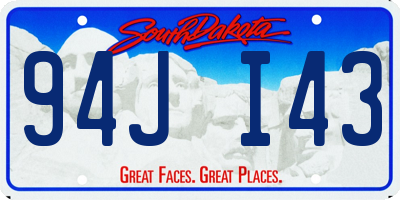 SD license plate 94JI43