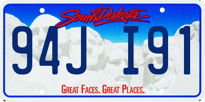 SD license plate 94JI91