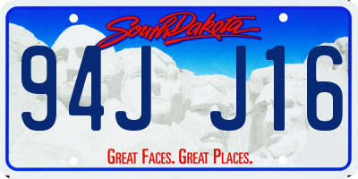 SD license plate 94JJ16
