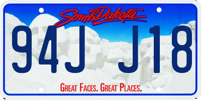 SD license plate 94JJ18