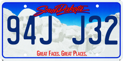 SD license plate 94JJ32