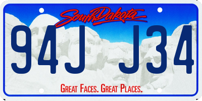 SD license plate 94JJ34