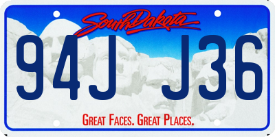 SD license plate 94JJ36