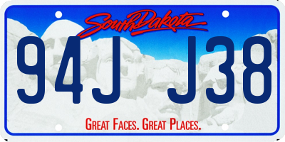 SD license plate 94JJ38