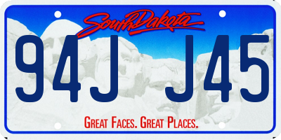 SD license plate 94JJ45