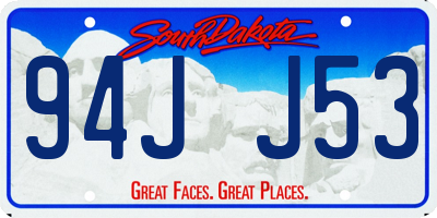 SD license plate 94JJ53