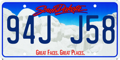 SD license plate 94JJ58