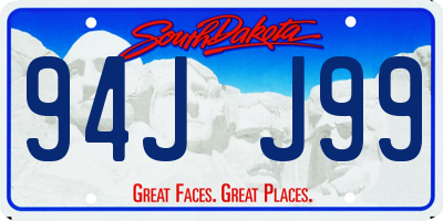 SD license plate 94JJ99