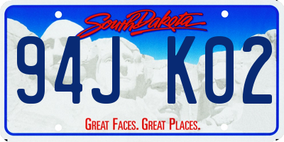 SD license plate 94JK02