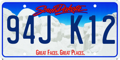 SD license plate 94JK12