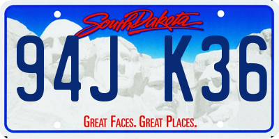 SD license plate 94JK36
