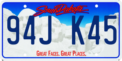 SD license plate 94JK45