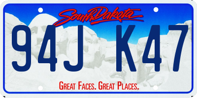 SD license plate 94JK47