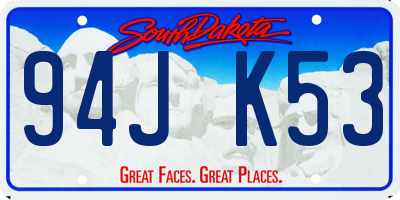 SD license plate 94JK53