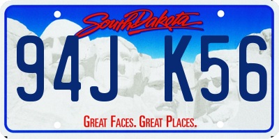 SD license plate 94JK56