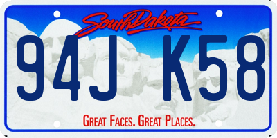 SD license plate 94JK58