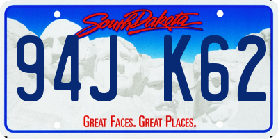 SD license plate 94JK62