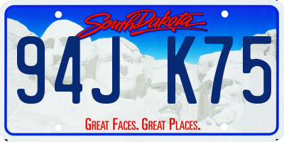 SD license plate 94JK75