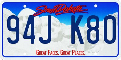 SD license plate 94JK80