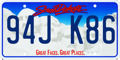 SD license plate 94JK86