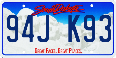 SD license plate 94JK93