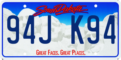 SD license plate 94JK94