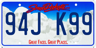 SD license plate 94JK99
