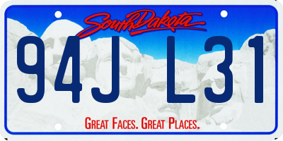 SD license plate 94JL31