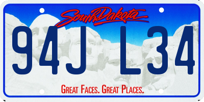 SD license plate 94JL34