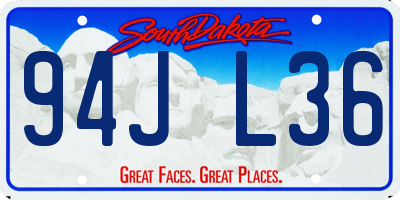 SD license plate 94JL36