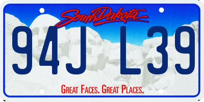 SD license plate 94JL39