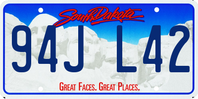 SD license plate 94JL42
