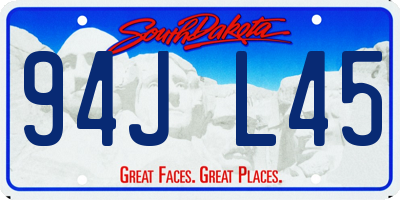 SD license plate 94JL45
